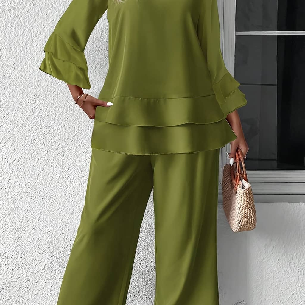 Large Size Women’s Suit, Long Sleeve Flare Sleeves, Elegant And Simple Clothing Shop Online at Dubai Trades 2