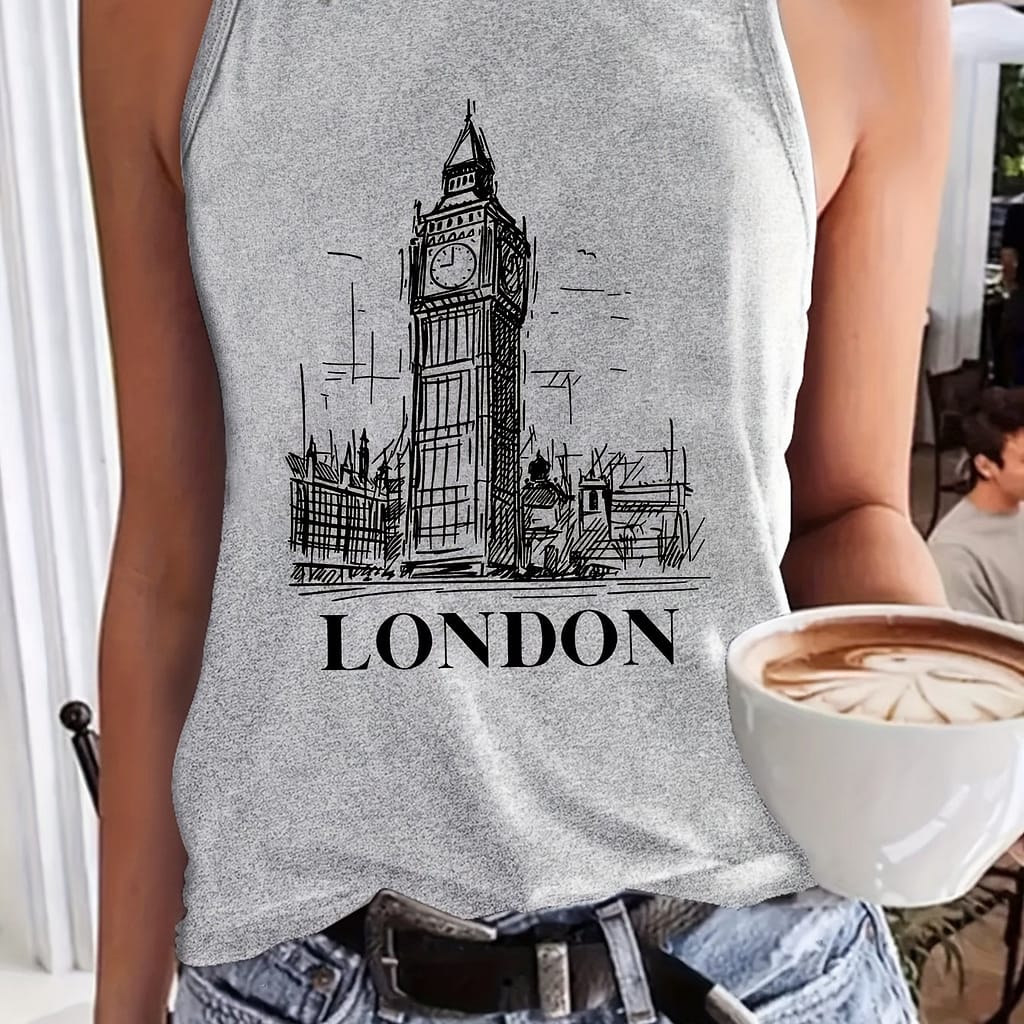 London Neck Top, Casual Sleeveless Top For Summer, Women’s Clothing Clothing Shop Online at Dubai Trades 2