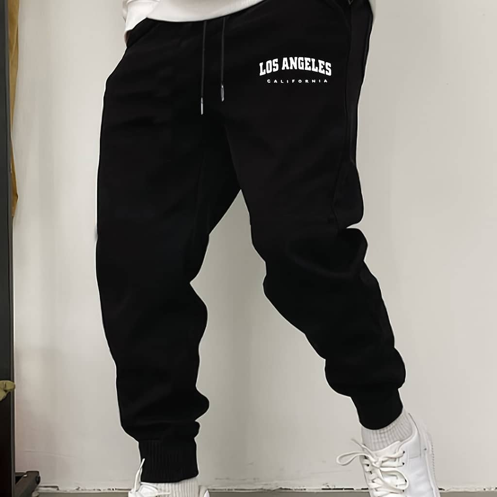 Los Angeles Print Men’s Casual Sweatpants, Comfortable Autumn/winter Sweatpants, Winter Casual Outdoor Joggers Active Shop Online at Dubai Trades 2
