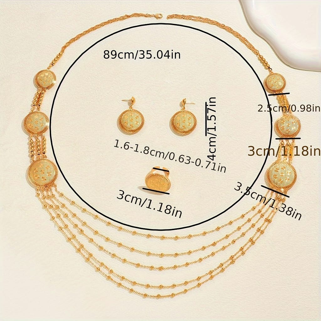 Luxurious 4pcs Tassel Jewelry Set For Women – Vintage Style Necklace, Earrings & Ring – Weddings & Banquets, Vintage Jewelry Clothing, Shoes & Jewelry Shop Online at Dubai Trades 2