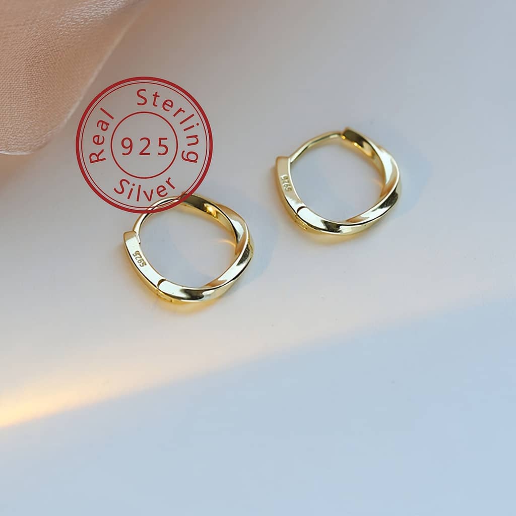 Luxury Earrings Sterling Silver Hoop Earrings For Women, Hoop Earrings & Rose Golden Earrings Clothing, Shoes & Jewelry Shop Online at Dubai Trades 2