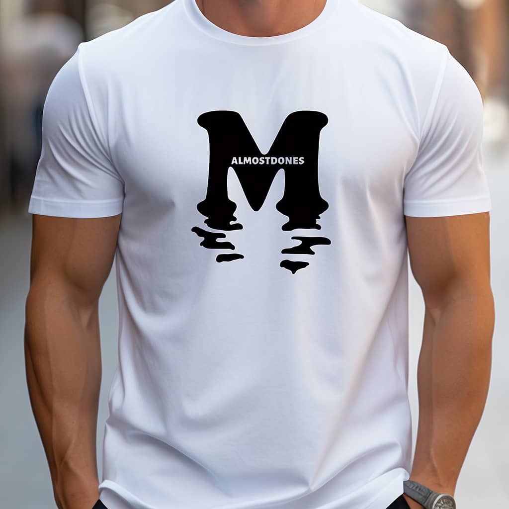 M And Reflection , Graphic Design T-shirt, Casual For Summer, Men’s Clothing Tops For Daily Activities Clothing Shop Online at Dubai Trades 2