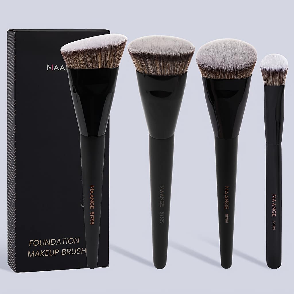 Maange 4-pack Foundation Brush, Concealer Brush, Blush Brush, With Case, Round And Oblique Brushes, Soft Bristles, Easy To Travel, Beginner Gift Makeup Brush For Campus Beauty & Personal Care Shop Online at Dubai Trades 2