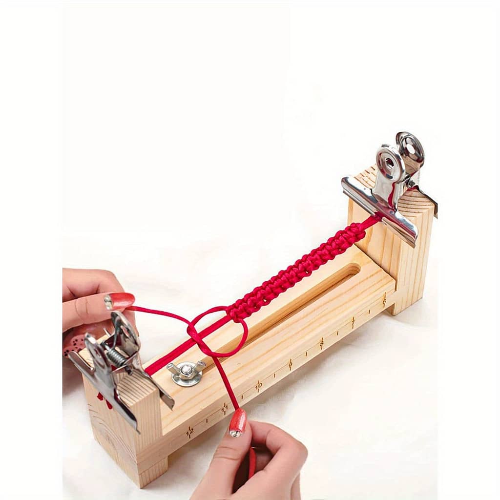 Making Kit – Wooden Craft Tool Set For Bracelets, Wristbands & Hair Ties With Red Cord, Metal Clasps & Adjustable Knobs – No Power Needed Arts, Crafts & Sewing Shop Online at Dubai Trades 2