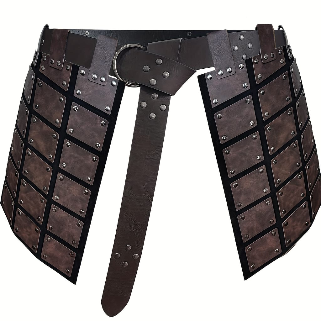 Medieval Leather Thigh Armor, Retro Double Sides Waist Armor With Belt, Mercenary& Skirt Armor For Larp, Leather Armor, Meppsa Accessories Shop Online at Dubai Trades 2