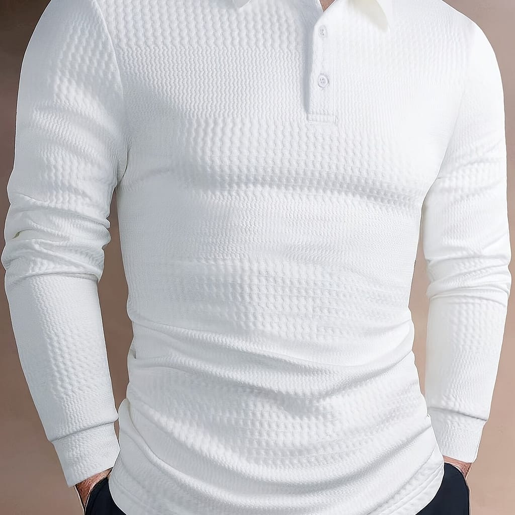 Men’ Color Jacquard Short Sleeve Lapel T-shirt For Summer, Casual Slim Tops As Gift Clothing Shop Online at Dubai Trades 2