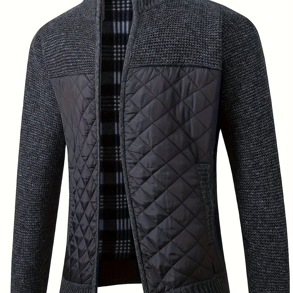 Men’ Color Splicing Stand Collar Jacket, Casual Stylish Long Sleeve Coat Spring And Autumn Outdoor Clothes Clothing Shop Online at Dubai Trades 2