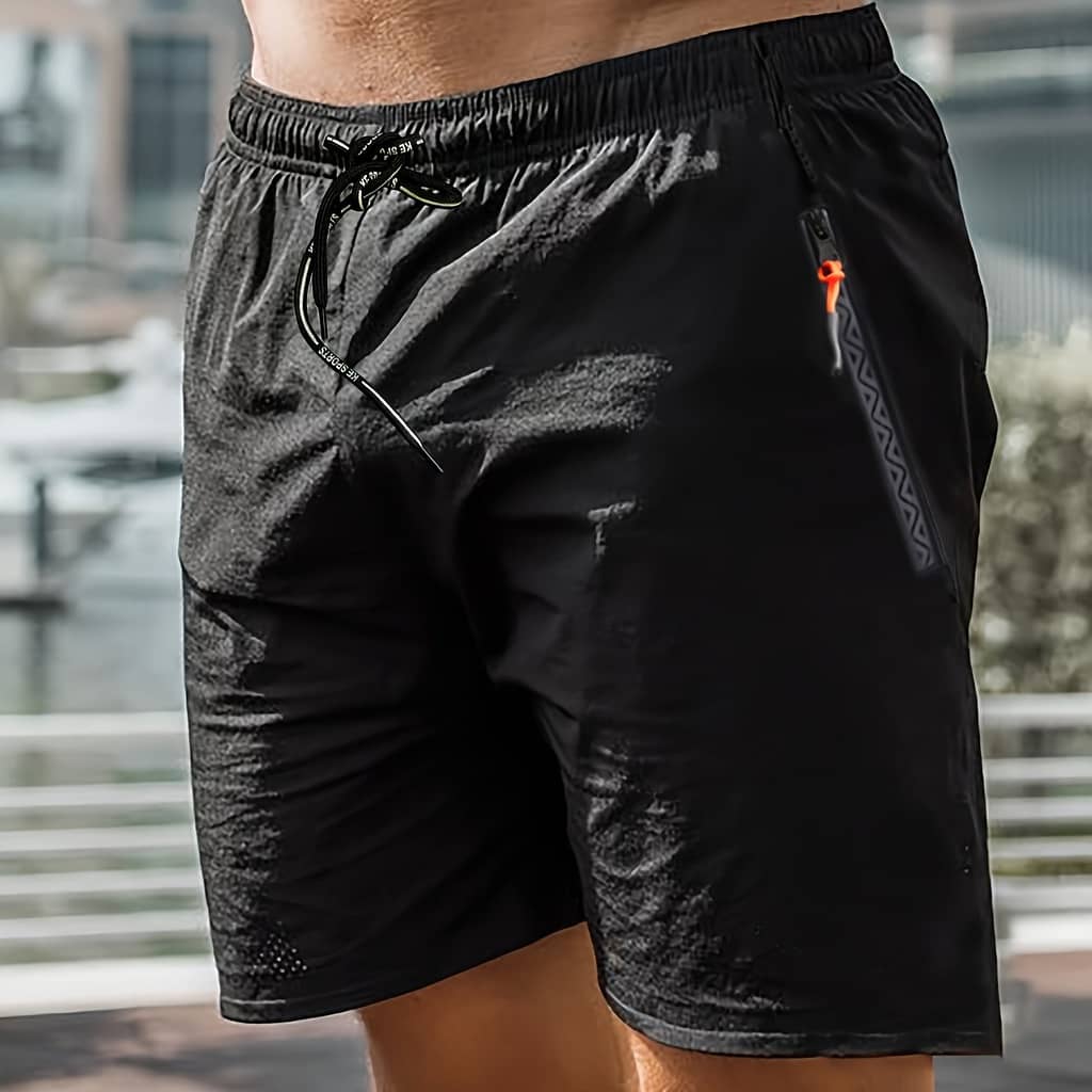 Men’ Quick Drying Shorts, Casual Slightly Stretch Waist Drawstring Shorts For Summer Gym Workout Training Active Shorts Shop Online at Dubai Trades 2