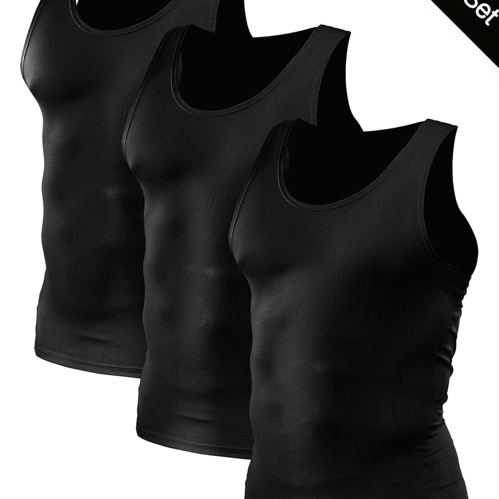 Men’s 3pcs Tank Top, High Stretch Crew Neck Sweat-absorbing Quick-drying Sleeveless T-shirts For Men’ Training Base Layers & Compression Shop Online at Dubai Trades 2