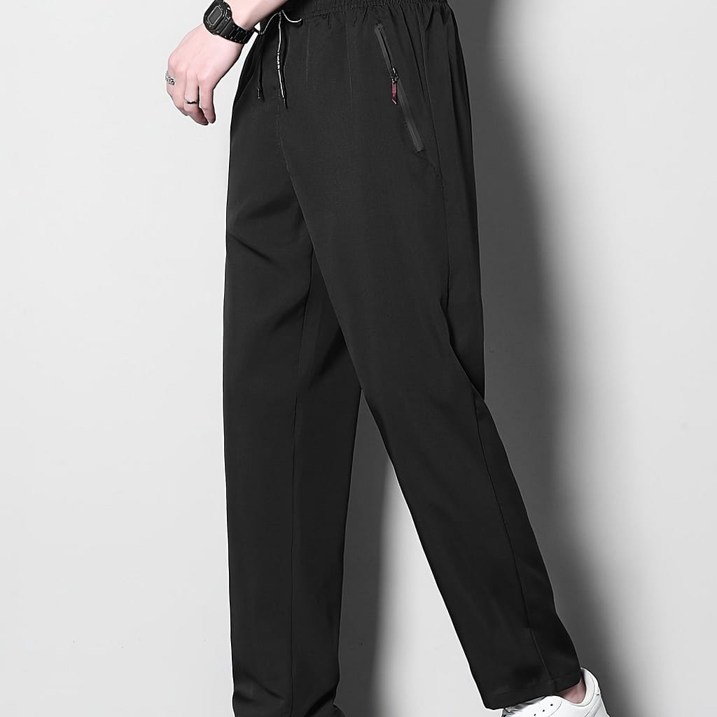 Men’s Athletic Pants: Breathable Polyester, Zipper Detail, Regular Fit, Workout Or Casual Wear Active Shop Online at Dubai Trades 2