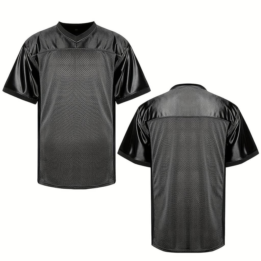 Men’s Breathable Mesh Football Jersey – Lightweight, Moisture-wicking V-neck Uniform For Training, Practice & Outdoor Sports, Orange With Black Neckline & Pockets Clothing Shop Online at Dubai Trades 2