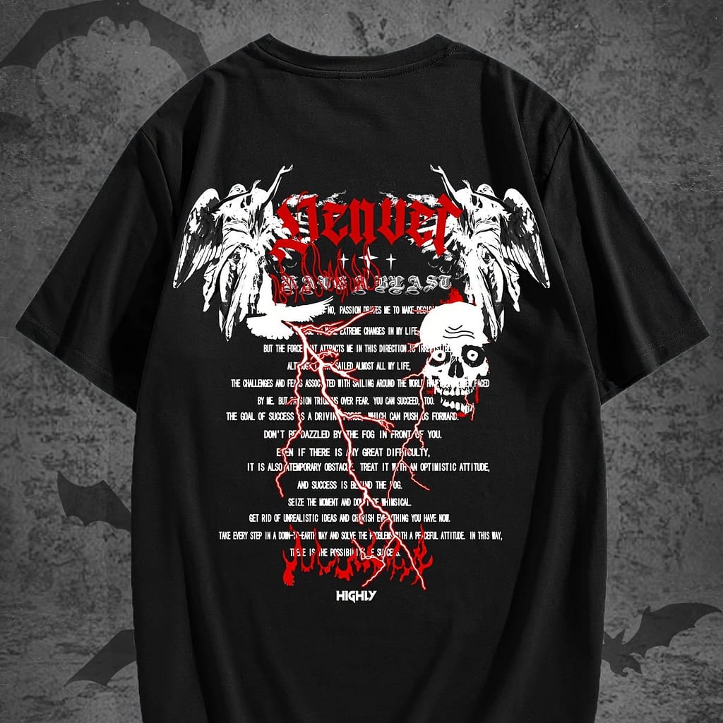 Men’s Casual Skull Graphic Tee – Soft Polyester, Crew Neck, Short Sleeve – Summer Clothing Shop Online at Dubai Trades 2