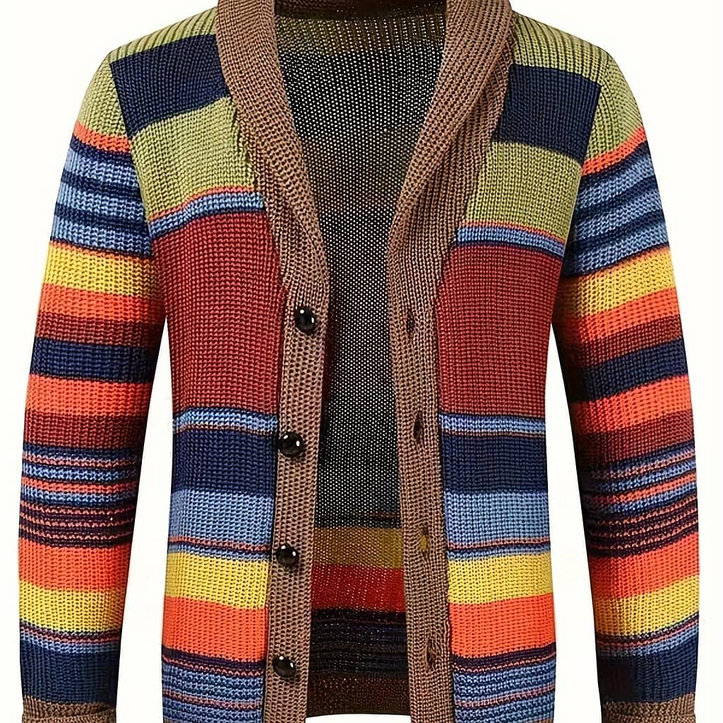 Men’s Casual Sports Sweater, Knitted Pullover With A Geometric Pattern And Slight Stretch. Active Shop Online at Dubai Trades 2
