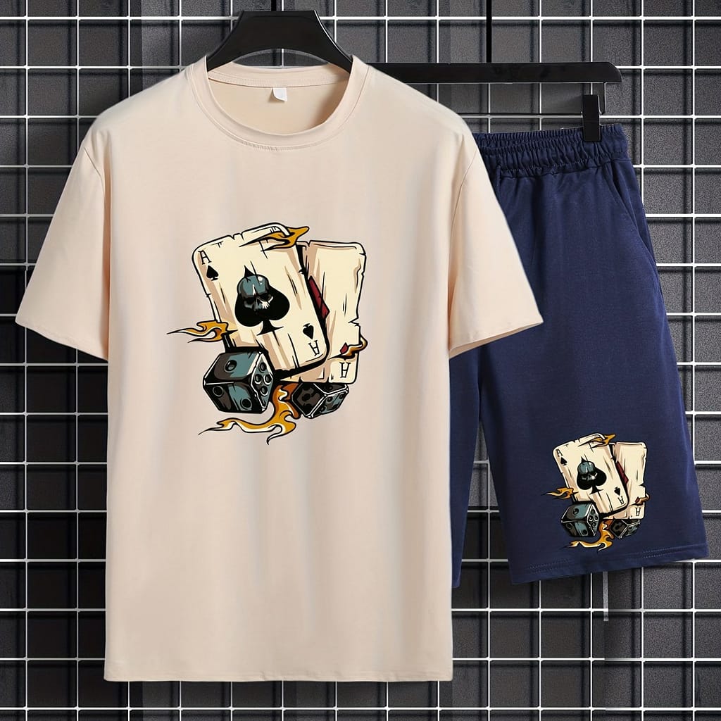 Men’s Casual Trendy Element Comfortable Crew Neck Short Sleeve T-shirt & Shorts Sets, Summer Oversized Loose Clothing Plus Size Clothing, Shoes & Jewelry Shop Online at Dubai Trades 2
