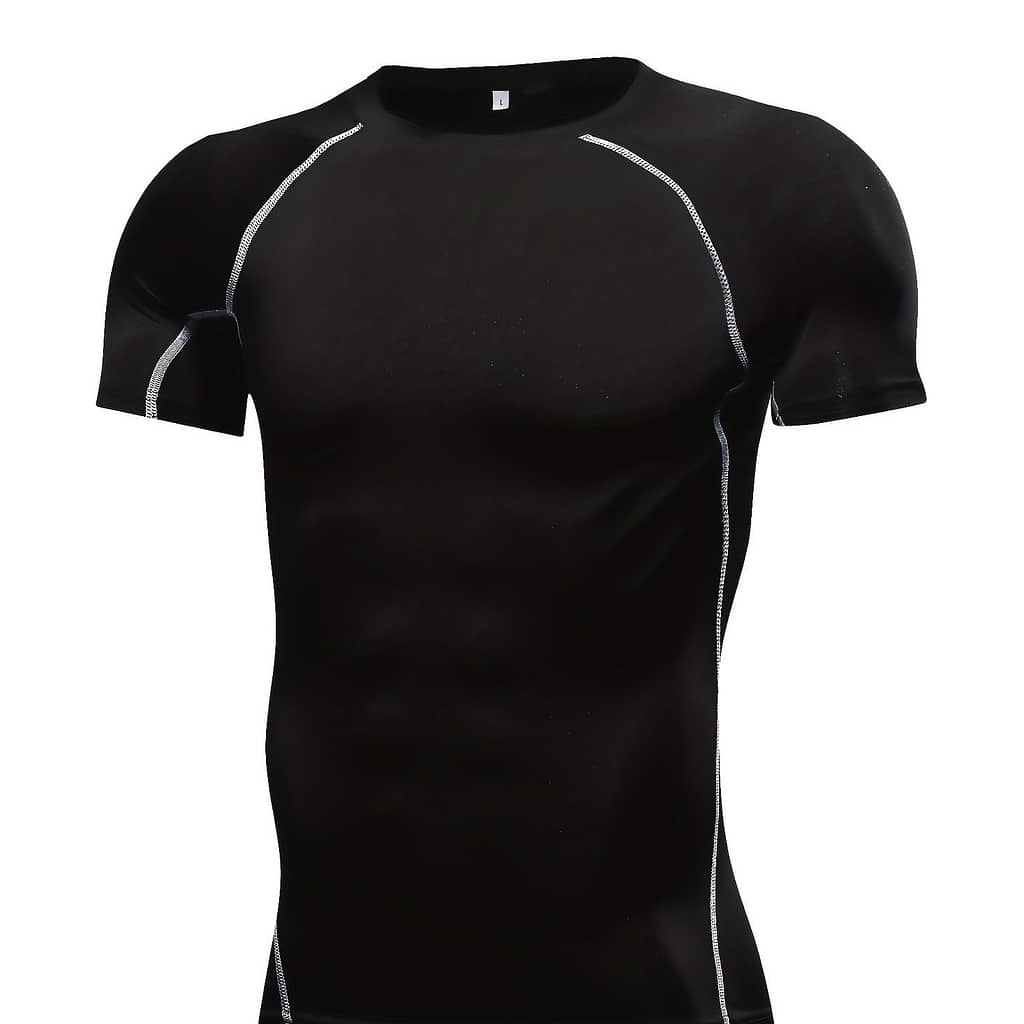Men’s Quick-drying Sports T-shirt, Casual Breathable Crew Neck Short Sleeves For Base Layers & Compression Shop Online at Dubai Trades 2