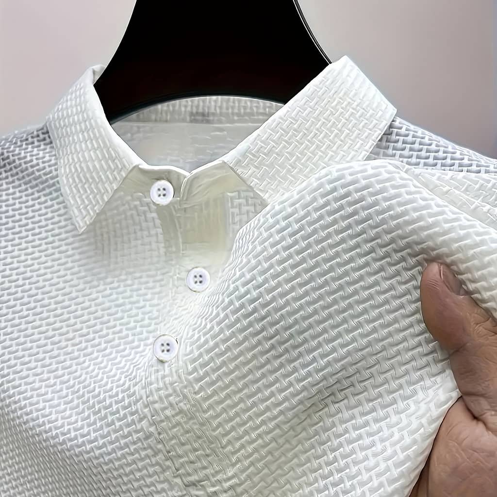 Men’s Short Sleeve Shirt For Summer, Breathable And Comfortable, Grid Short Sleeve Collar Golf Shirt Clothing Shop Online at Dubai Trades 2