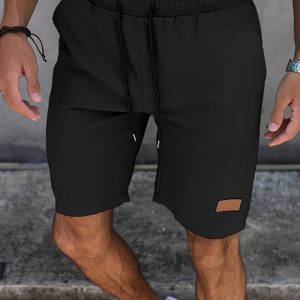 Men’s Summer Fashion Solid Color Shorts, Waist Drawstring Knee-length Shorts, Summer Daily Clothing Shop Online at Dubai Trades 2