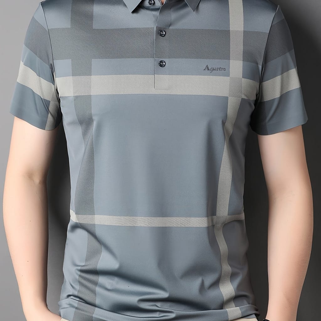 Men’s Summer Plaid Shirt – Casual Short Sleeve, Nylon , Stretch Fabric, Non-transparent Civil Service Shop Online at Dubai Trades 2