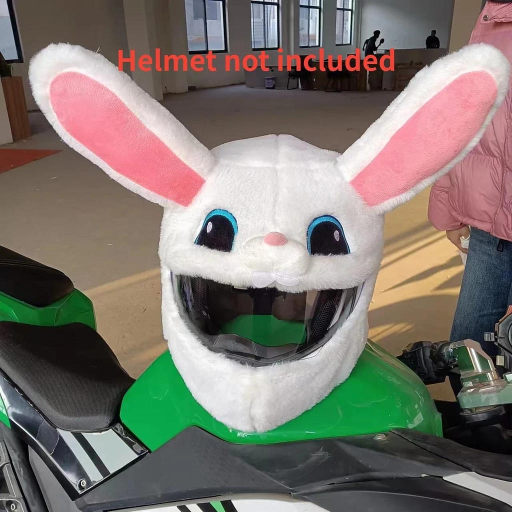 Motorcycle Helmet Protective Hood Cartoon Plush Suit Full Face Outdoor Fun Rabbit Design Helmet Cover Automotive Shop Online at Dubai Trades 2