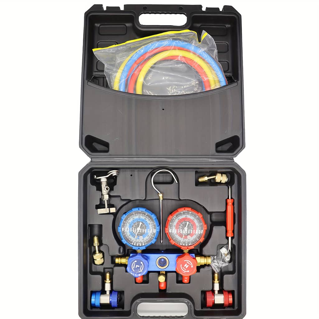 Mythtiger Air Conditioning Diagnostic Tool Kit – R410a, R22, R134a, R404a Dual Gauge Valve Set For Cooling System Repair, Car Cooling Accessories Air Conditioning Line Repair Tools Shop Online at Dubai Trades 2