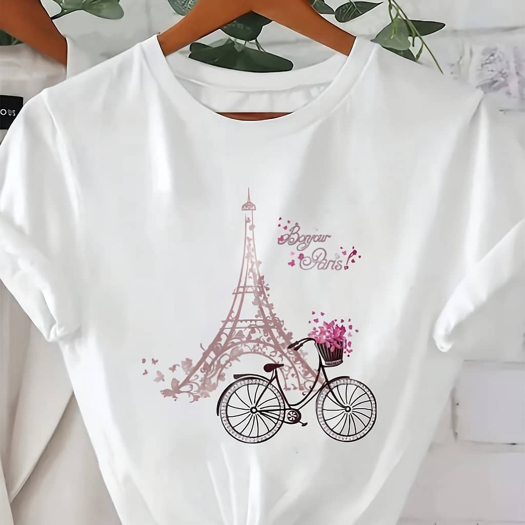 Neck T-shirt, Casual Short Sleeve T-shirt For , Women’s Clothing Clothing Shop Online at Dubai Trades 2