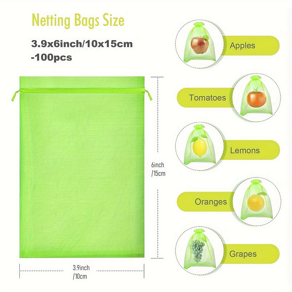 Premium Organza Fruit Protection Bags With Drawstring – Breathable Mesh Barrier For Grapes, Strawberries, Lemons, Cherries & More – Durable & Lightweight Garden Netting Garden Netting Shop Online at Dubai Trades 2