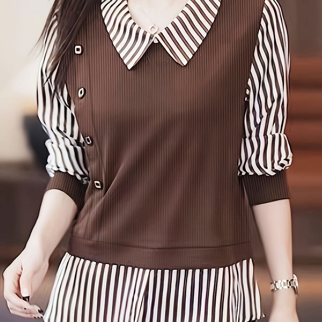 Print Blouse, Casual Three-quarter Sleeve Blouse For , Women’s Clothing Blouses Shop Online at Dubai Trades 2