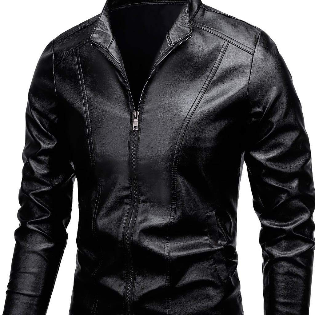Pu Zip Up Stand Collar Motorcycle For , And Fall Clothing Shop Online at Dubai Trades 2