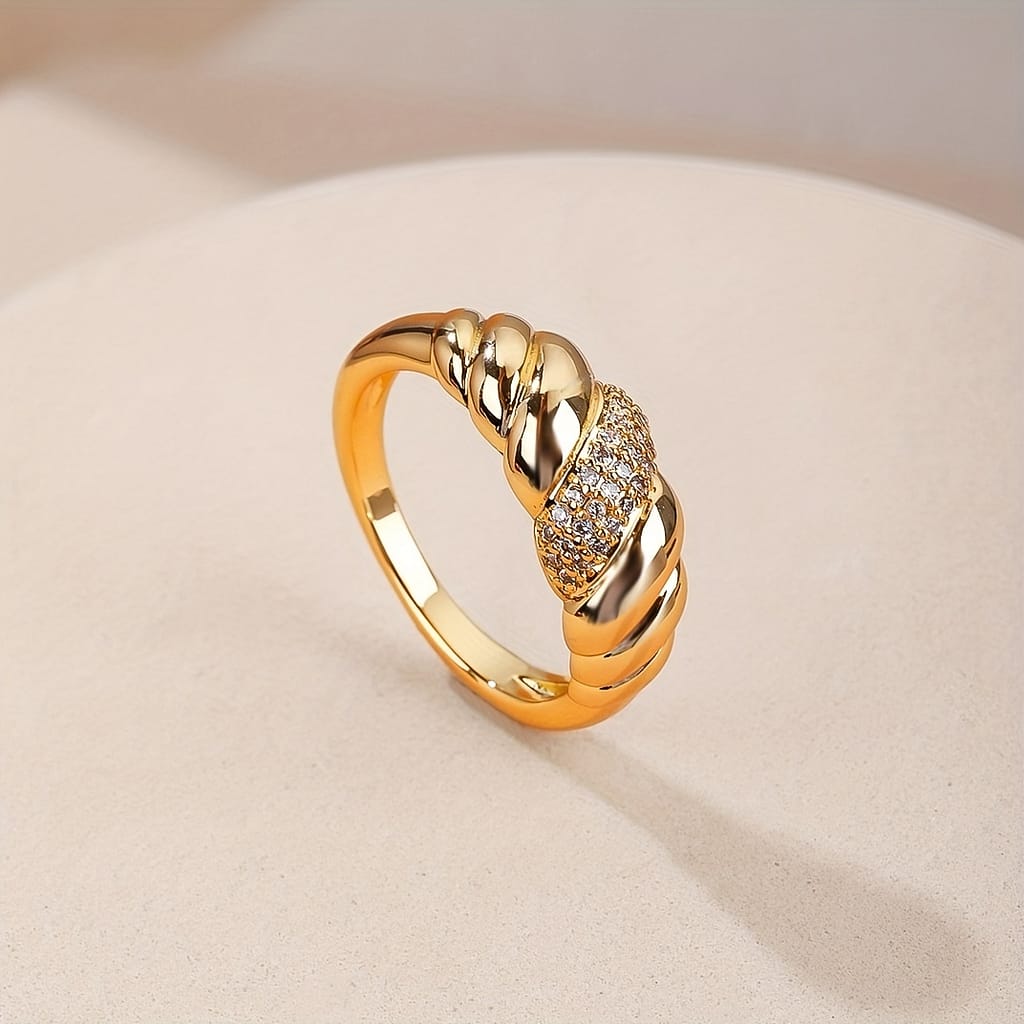 Romantic And Luxurious Women’ Luxury Croissant-inspired Ring – A Single Exquisite Piece, Gift Or Personal Use, Versatile And Top Accessory Clothing, Shoes & Jewelry Shop Online at Dubai Trades 2