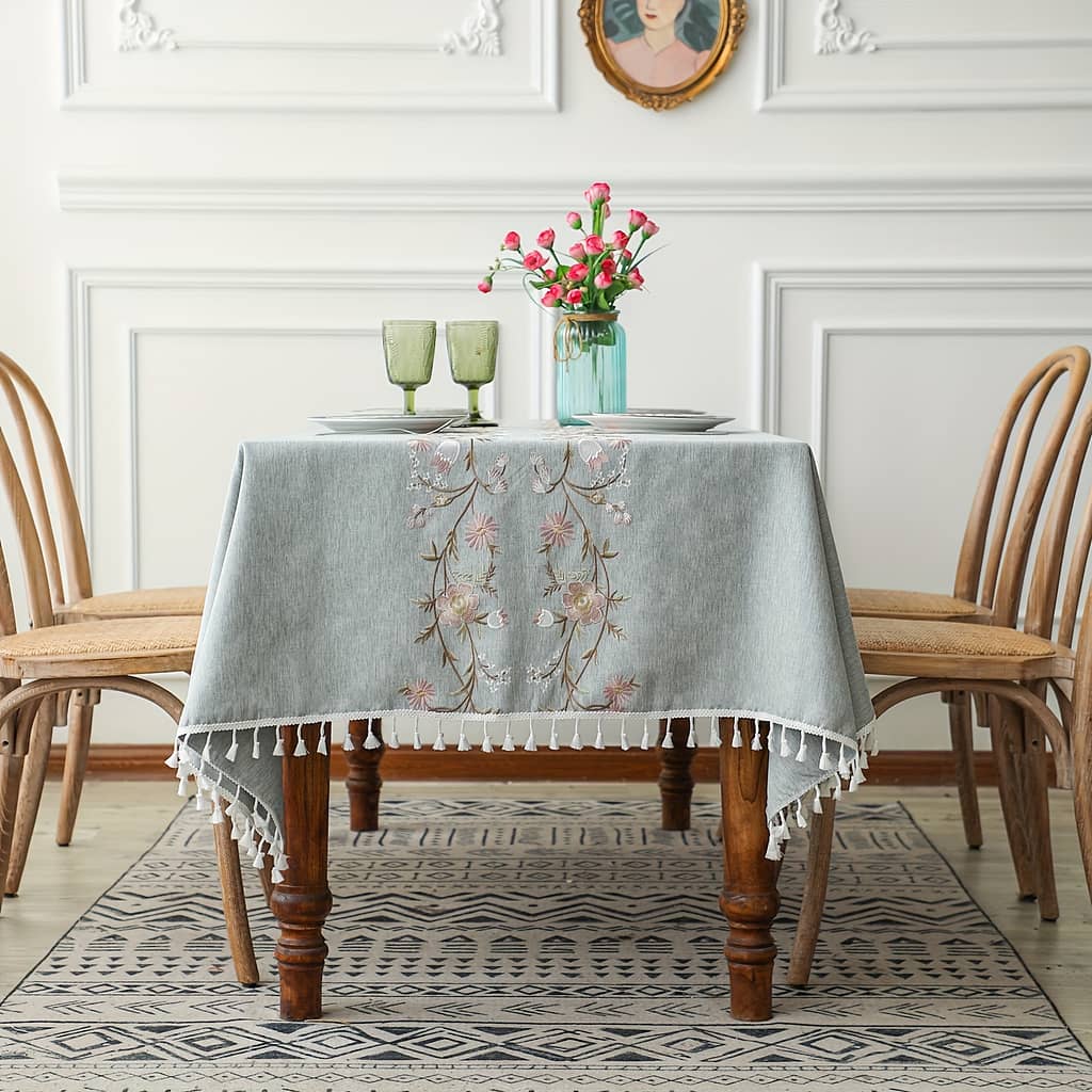 Scandinavian And Linen Room Decoration Tablecloth Rectangular Fabric Coffee Table Cloth Tablecloth Of Dining Table Tablecloths Home & Kitchen Shop Online at Dubai Trades 2