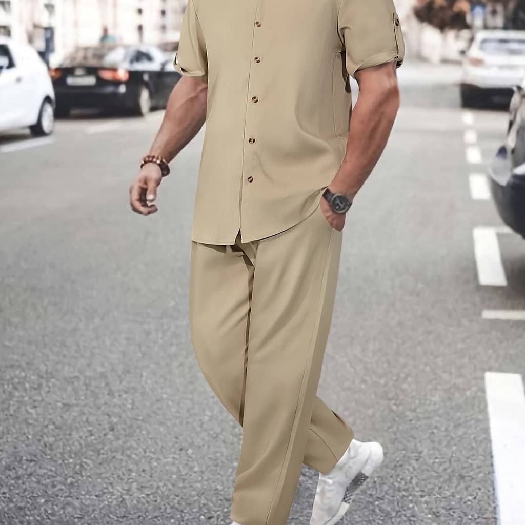 Short-sleeve Shirt And Long Pants Outfit Active Shop Online at Dubai Trades 2