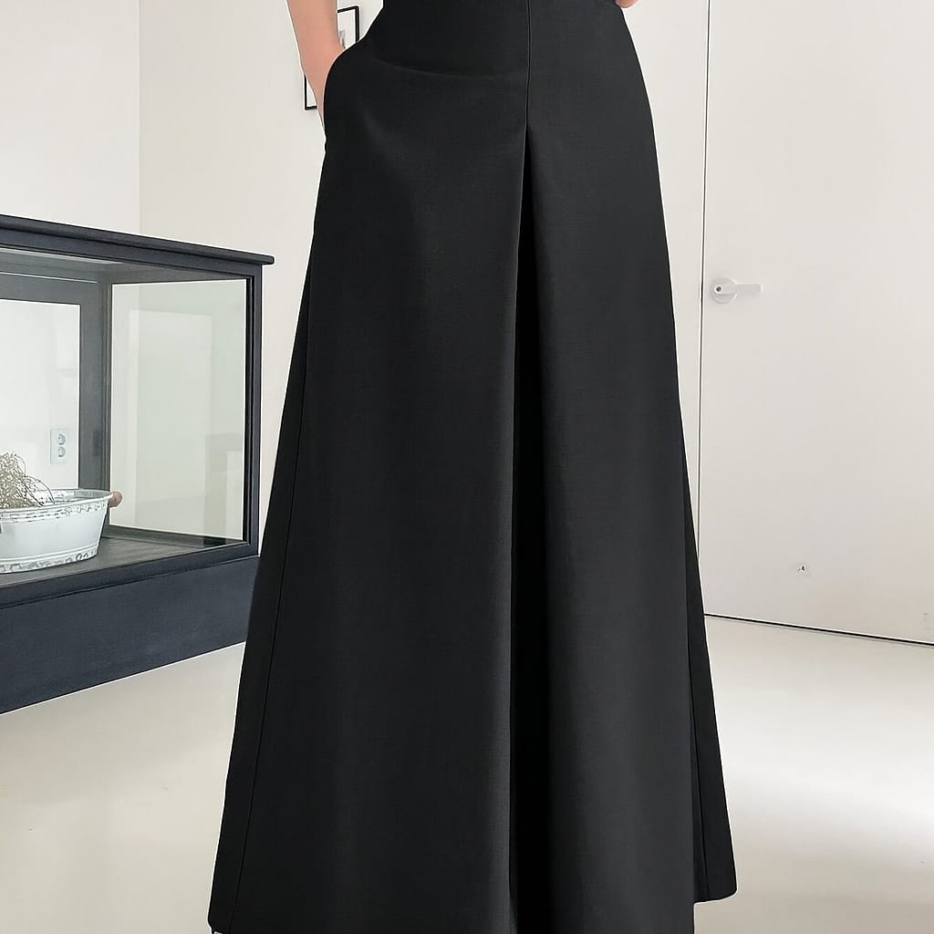 Slant Pockets Wide Leg Pants, Elegant High Waist Loose Pants For , Women’s Clothing Clothing Shop Online at Dubai Trades 2