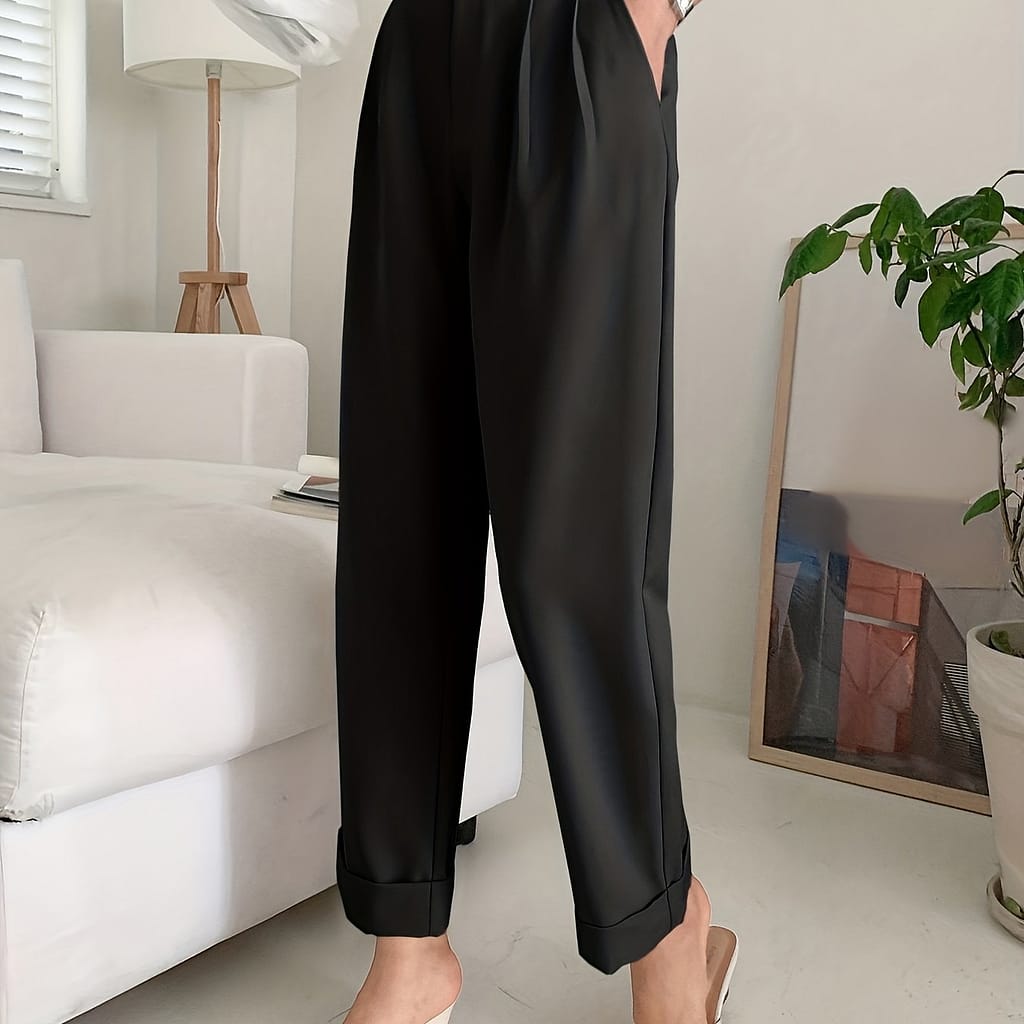 Slant Pockets Wide Leg Suit Pants, Casual Loose Pants For , Women’s Clothing Clothing Shop Online at Dubai Trades 2