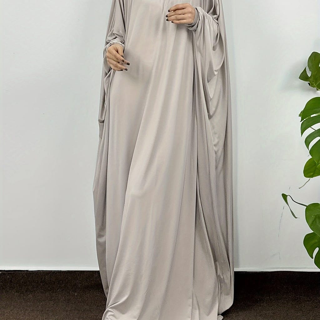 Solid Color Loose With Hood Maxi Burqa, Casual Long Sleeve Simple Burqa, Women’s Clothing Burqas Shop Online at Dubai Trades 2