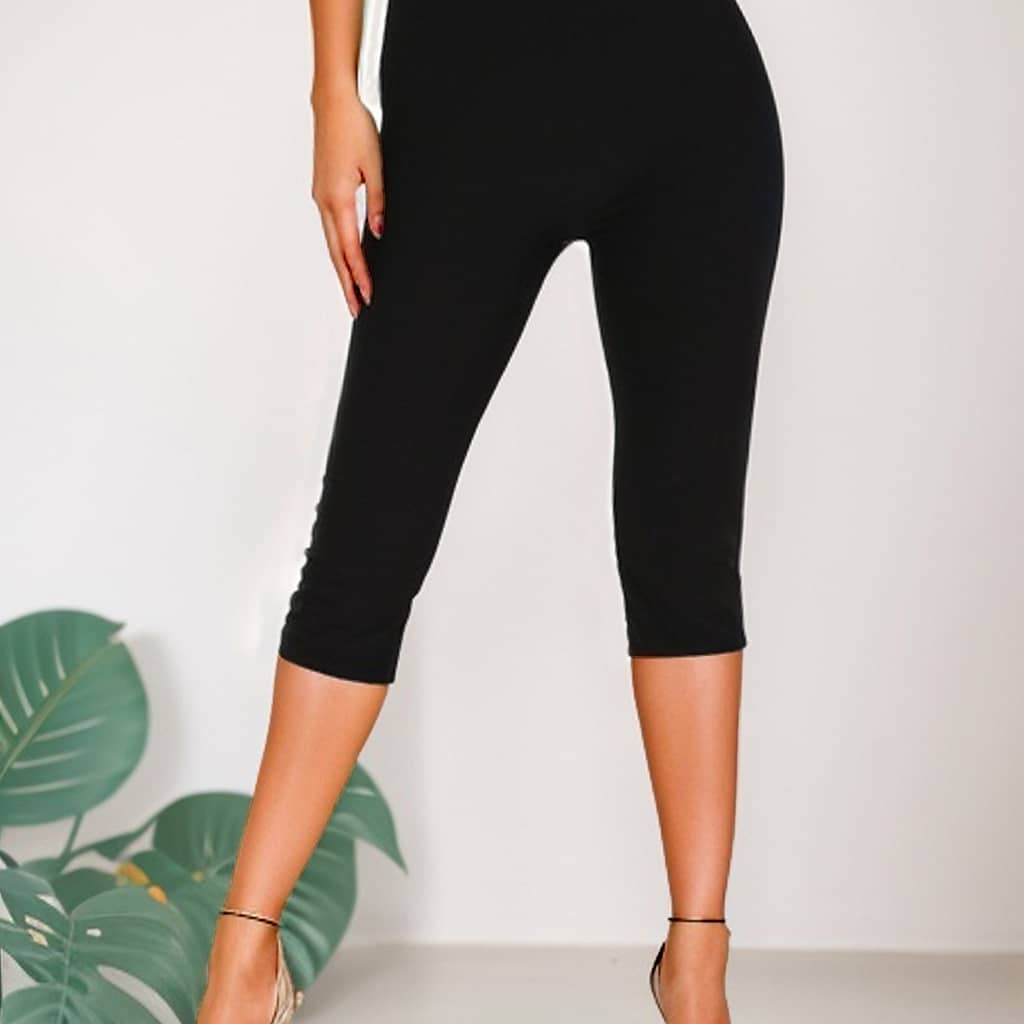 Solid Color Skinny Capris Leggings, Casual Tummy Leggings For , Women’s Clothing Clothing Shop Online at Dubai Trades 2