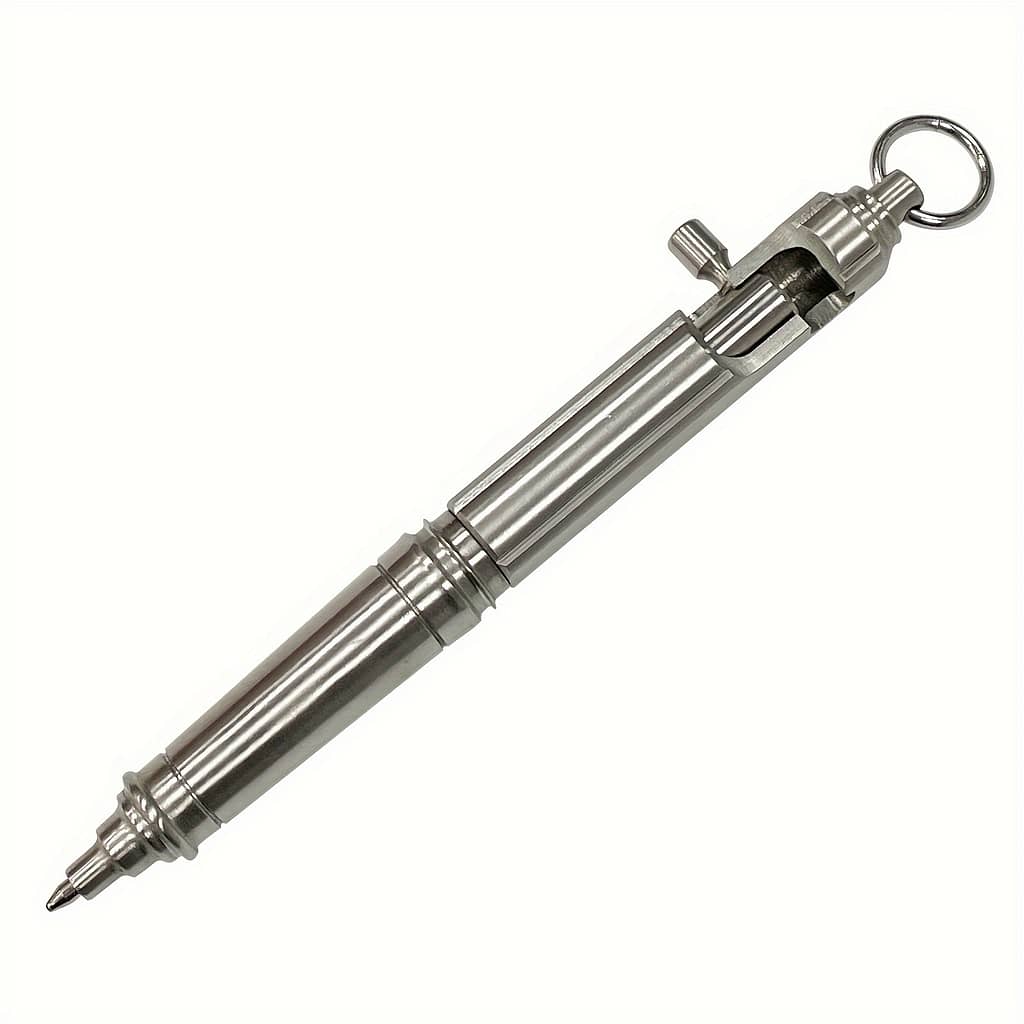 Stainless Steel Ballpoint Pen With Screw-off Cap, Round Body, Medium Point, Vintage , Office Signing Pen, Handcrafted Gift For Men, Suitable 14+ – 1pc Ballpoint Pens Shop Online at Dubai Trades 2