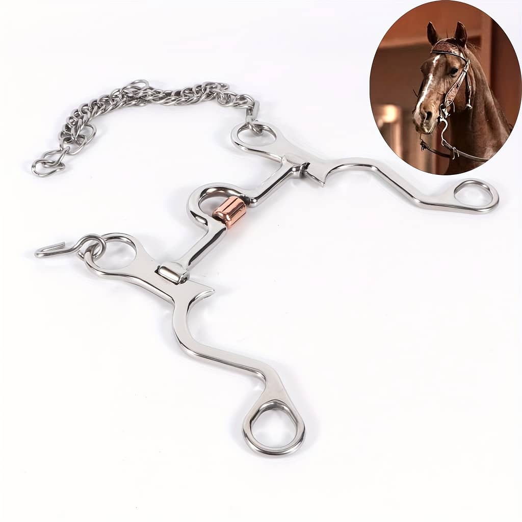 Stainless Steel Bit With Mullen Mouthpiece, Full Cheek Snaffle Bit Accessory Circular Bit (5 Inch Mouthpiece Width) Bits Shop Online at Dubai Trades 2