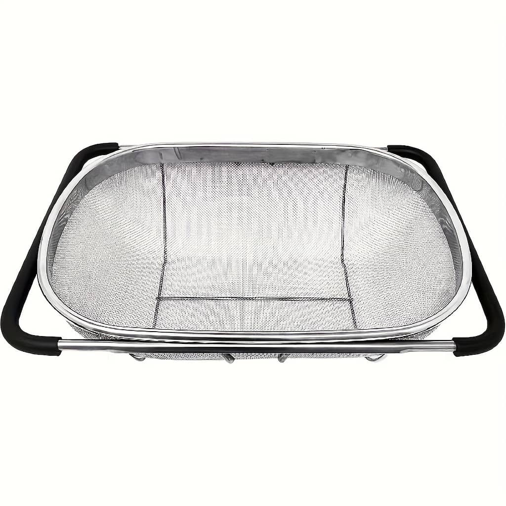 Stainless Steel Fine Mesh Strainer And Drainage Basket For Vegetable Filtering – Kitchen Essential, Food-safe, Filtering Vegetables Colanders Shop Online at Dubai Trades 2