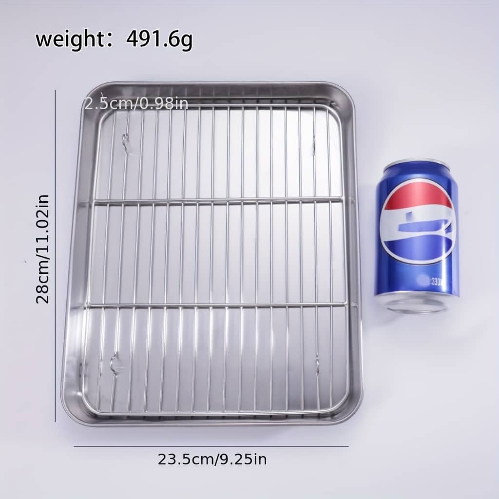 Stainless Steel Flat Bottom Baking Pan, Baking Pan For Grill, Oven-specific Grilling Pan, Oil Drain Net, Used For Grilling Meat, Grilling Chicken, Bakeware Shop Online at Dubai Trades 2
