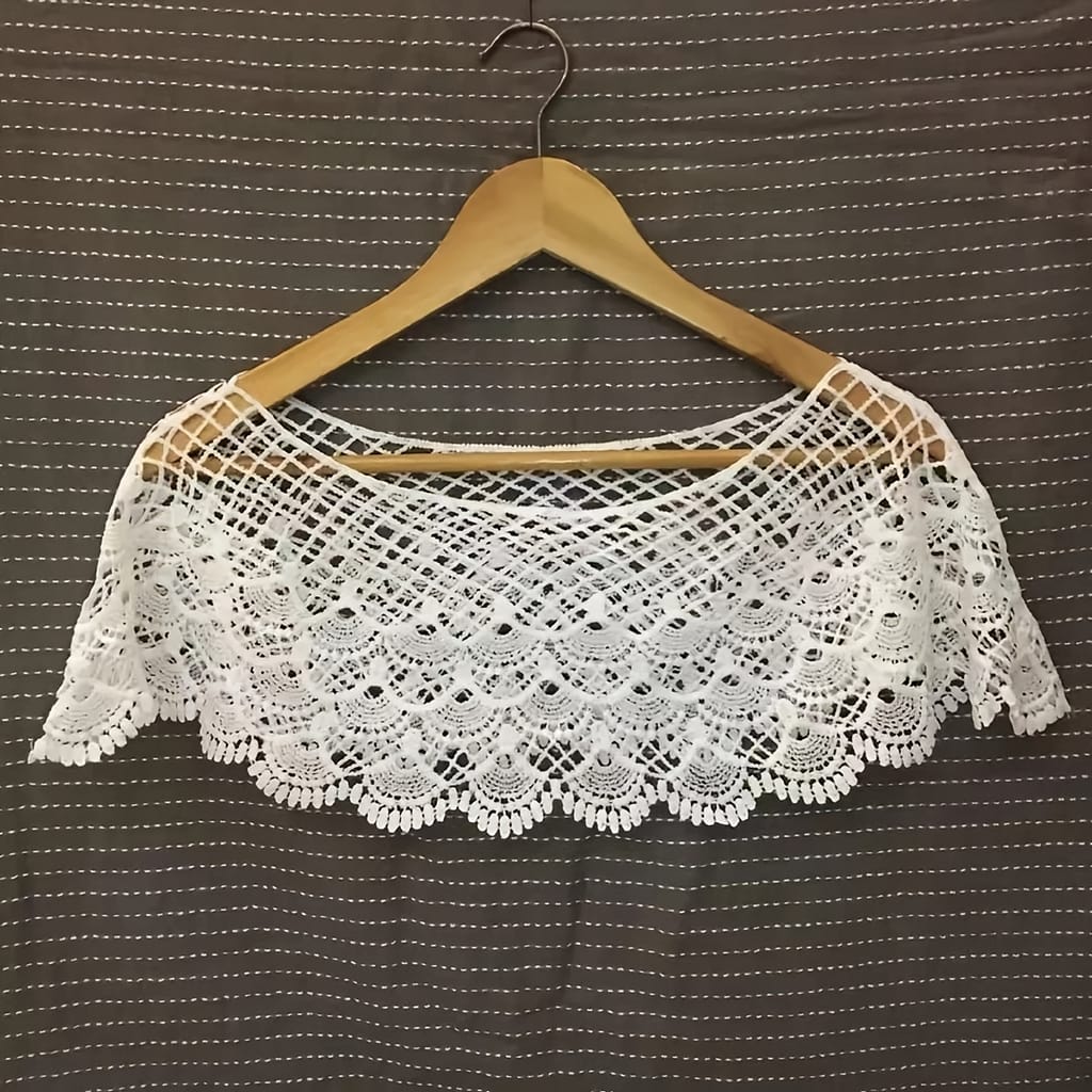 Style Women’s Lace Shawl – 100% Polyester Knit Hollow-out Crochet Shoulder Wrap, Breathable & Decorative Short Cardigan For Accessories Shop Online at Dubai Trades 2