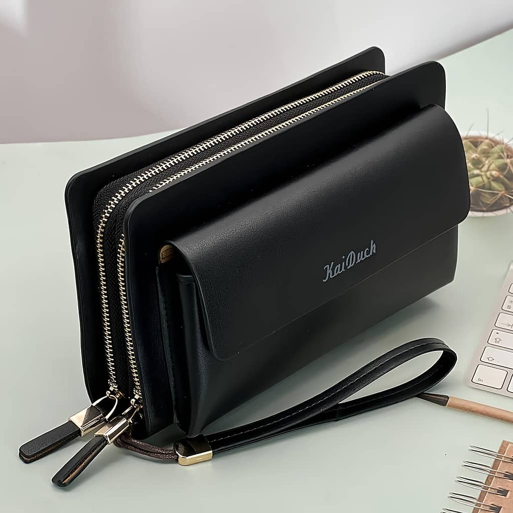 Stylish Men’ Clutch With Dual Zipper, Large Capacity & Multiple Card Slots – Wallet And Gift For Him Clothing, Shoes & Jewelry Shop Online at Dubai Trades 2