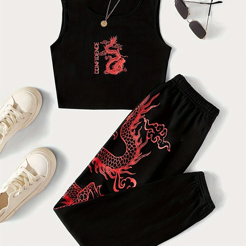 Summer New 2pcs Printed Casual Sportswear Women’s Set Clothing Shop Online at Dubai Trades 2