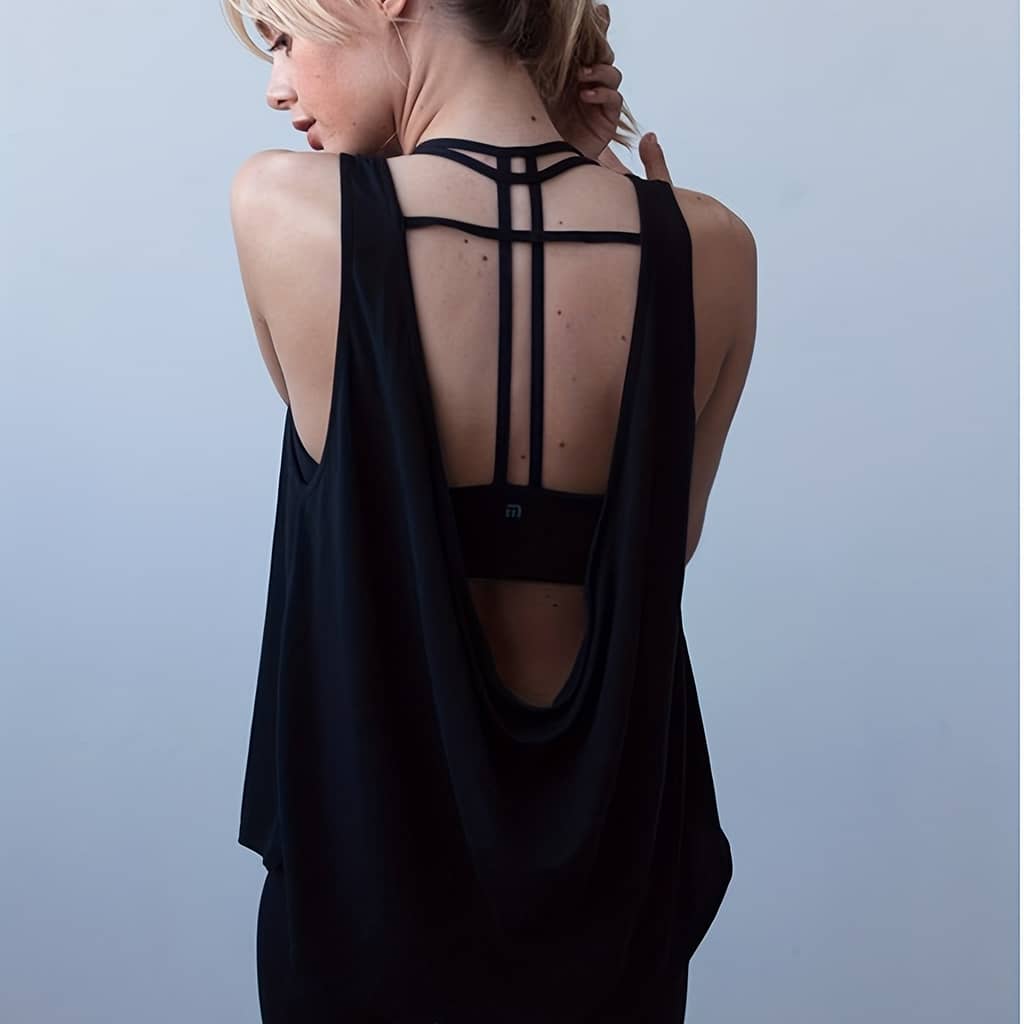 Breathable Backless Women’ Top With Medium Stretch For Comfortable Workouts Active Shirts & Tees Shop Online at Dubai Trades 2