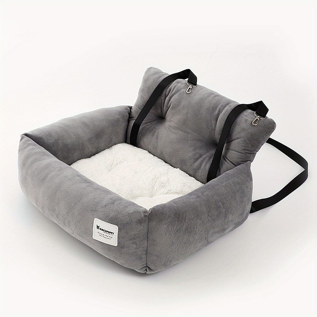 Dog Car Booster Plush Seat For Travel Washable Car Puppy Carrier Bed With Adjustable Safety Leash, Pet Warm Kennel Seat For Puppies Booster & Car Seats Shop Online at Dubai Trades 2
