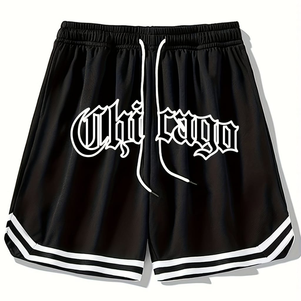 Men’s “chicago” Sport Drawstring Shorts Clothing Shop Online at Dubai Trades 2