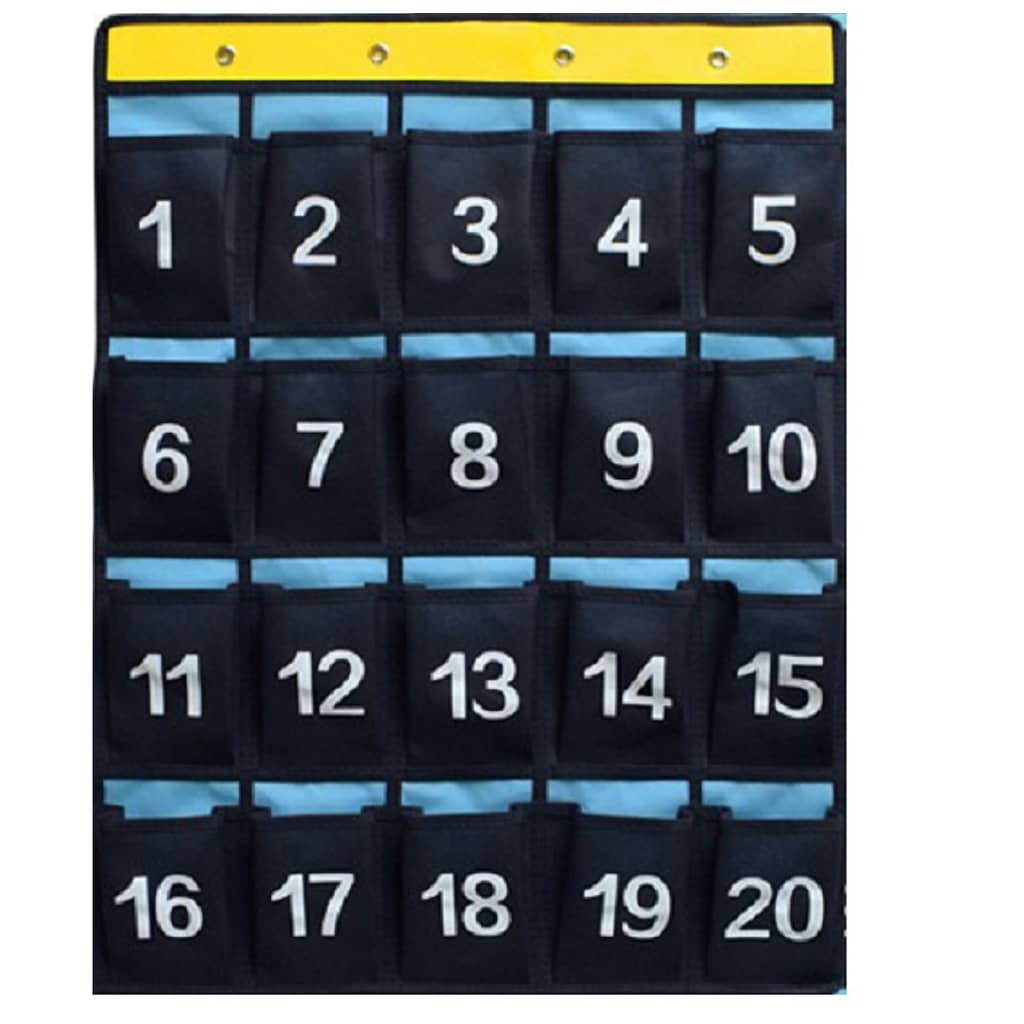 Polyester Classroom Cell Phone & Calculator Organizer – Numbered Pocket Chart With Over-the-door Hooks, Ideal For School, Meeting Rooms & Dorms, Classroom Accessories Education & Crafts Shop Online at Dubai Trades 2