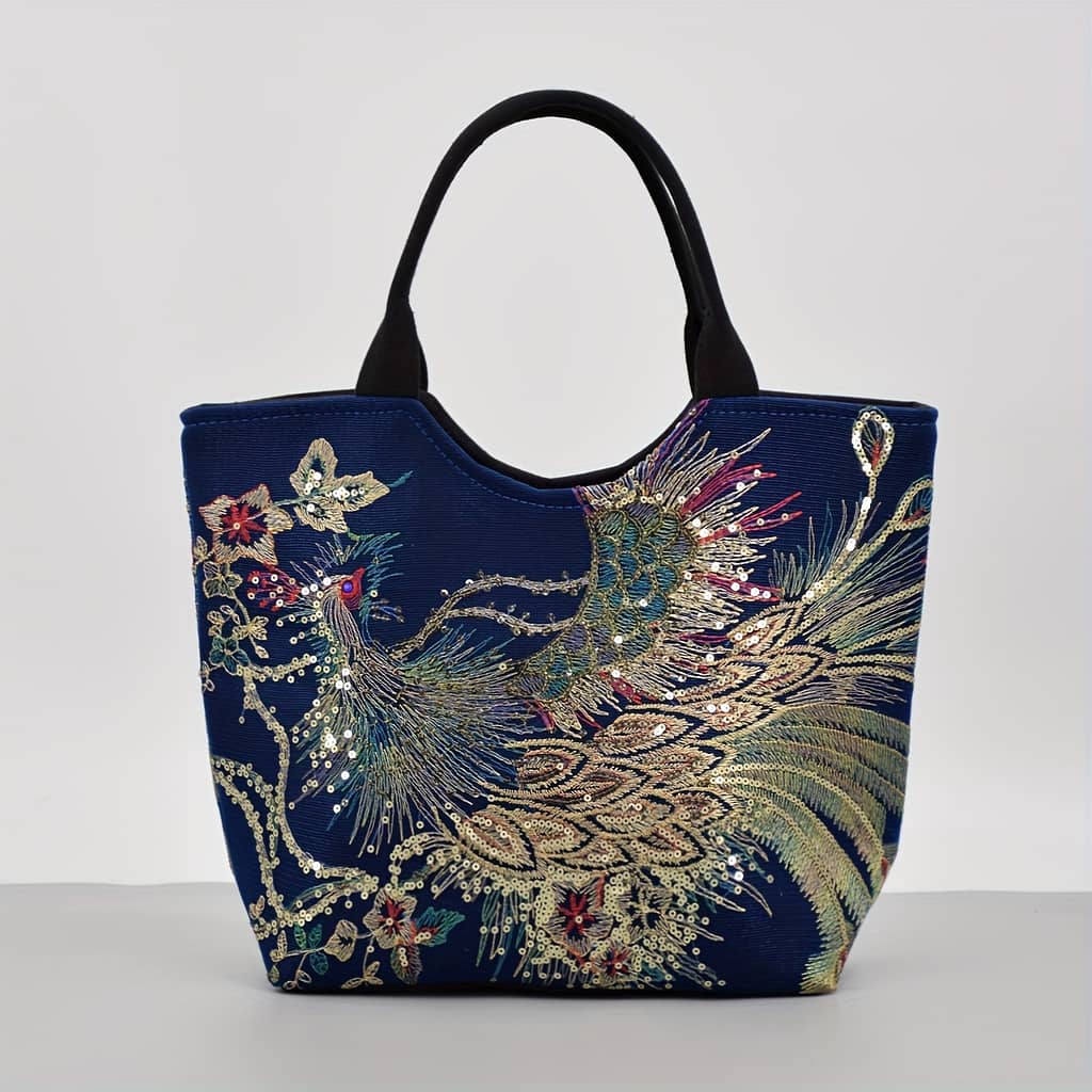 Women’s Embroidered Satchel Bag, Fashion Double Handle Purse, Handbag With Removable Strap Clothing, Shoes & Jewelry Shop Online at Dubai Trades 2