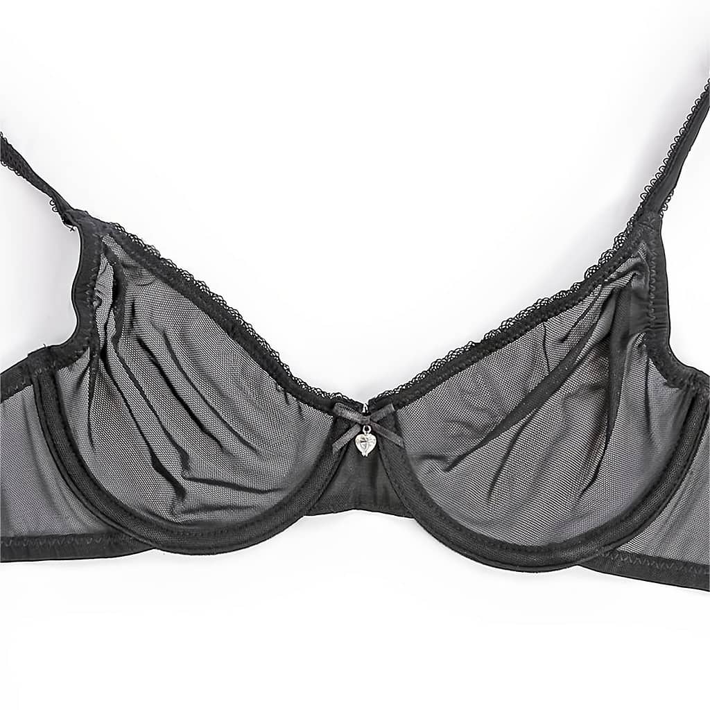 Women’s Sexy Sheer Unlined Bra – Breathable Nylon & Spandex, Thin Straps, Underwire Support, White, Hand Wash Only, | Sensual Style | Smooth Fabric Bras Shop Online at Dubai Trades 2