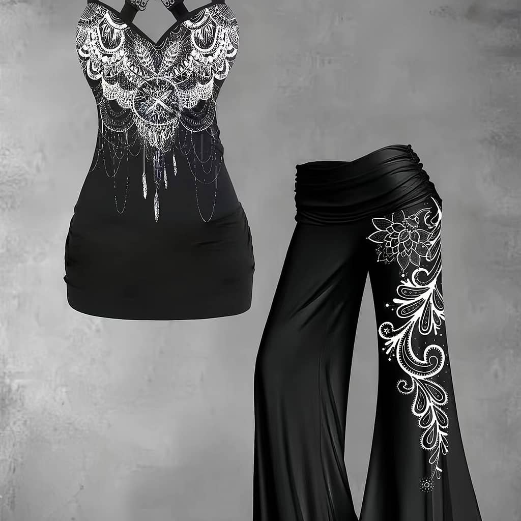 Targeted Development Of Popular New Styles For Women’s Casual Wear In Europe And America, Featuring Lace Trim And Printed Tank Tops With Matching Pants. Clothing Shop Online at Dubai Trades 2