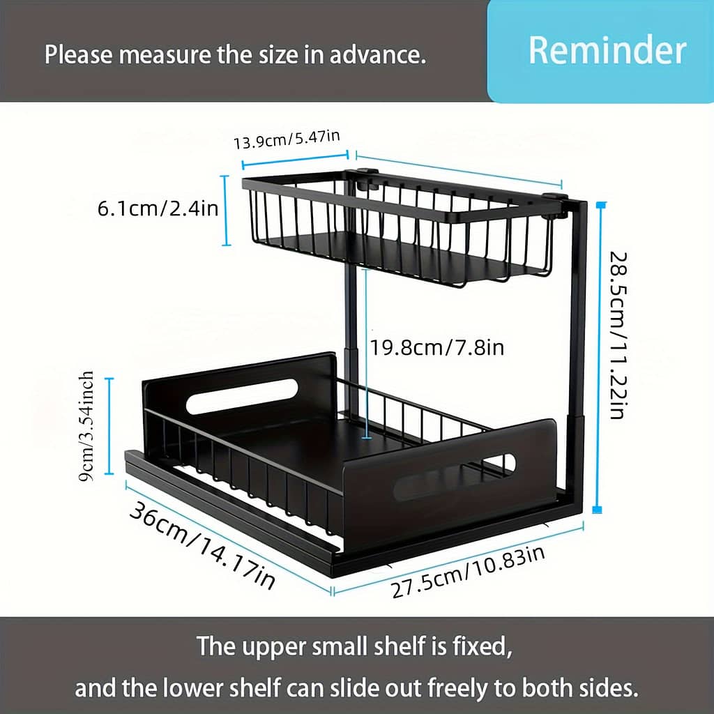 Under Sink Organizer And Storage, 1 Pack Pull Out Cabinet Organizer Slide Out Sink Shelf Cabinet Storage Shelves, Under Sink Storage For Kitchen Bathroom Cabinet Home & Kitchen Shop Online at Dubai Trades 2